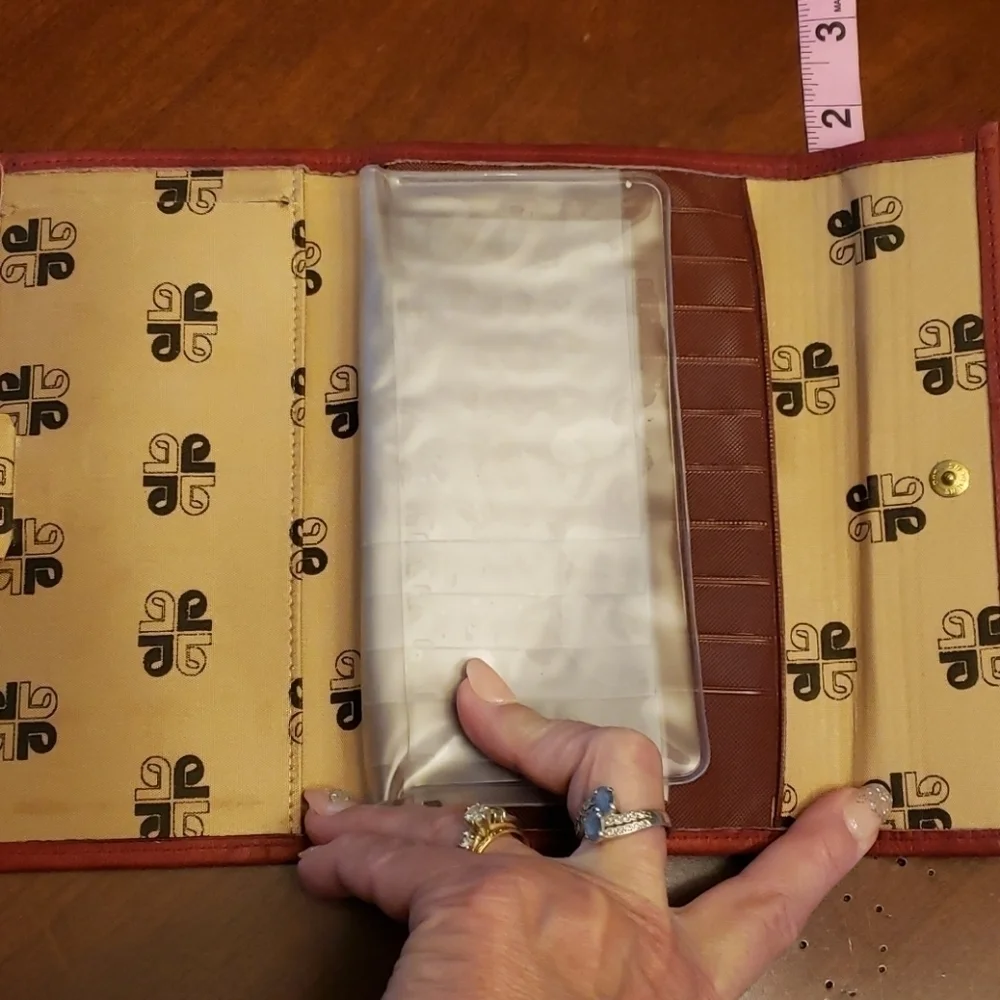 Vtg Top Grain Cowhide Leather Checkbook Wallet